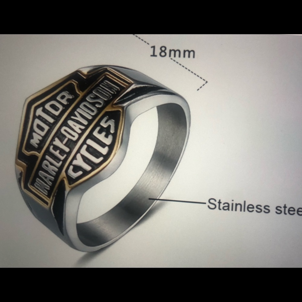 Harley Davison Mens stainless steel ring